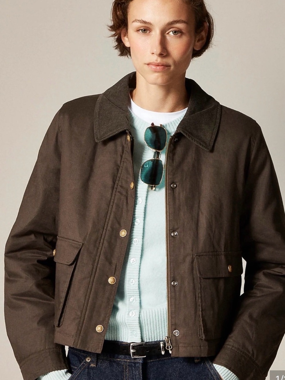 {JCREW} NWT barn chore crop jacket brown S